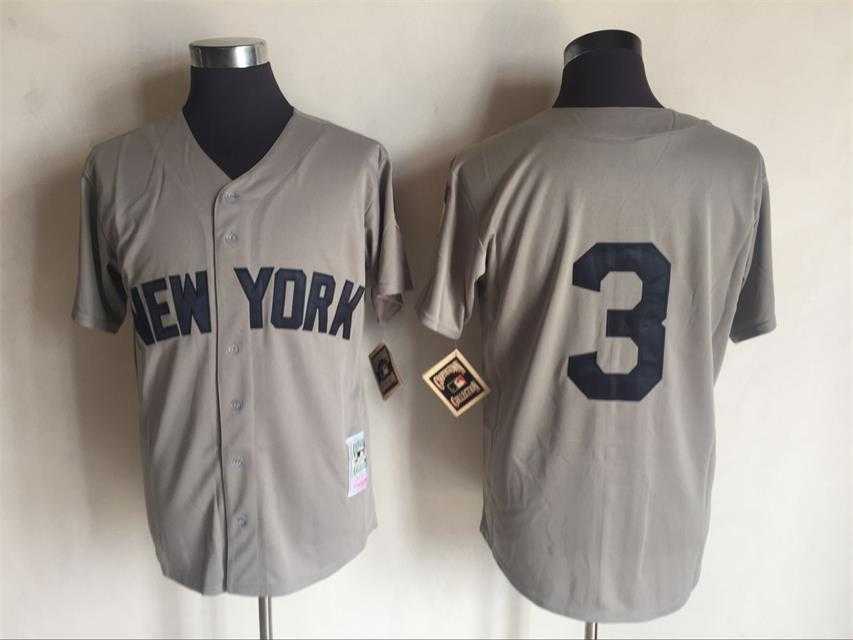 New York Yankees #3 Babe Ruth Gray Mitchell And Ness Throwback Stitched Baseball Jersey,We sell and wholesale New York Yankees #3 Babe Ruth Gray Mitchell And Ness Throwback Stitched Baseball Jersey on line form chian!